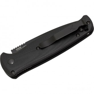 Benchmade CLA AUTO Folding Knife 3.4" Black Combo Blade, Black G10 Handles - 4300SBK KnifeBen162