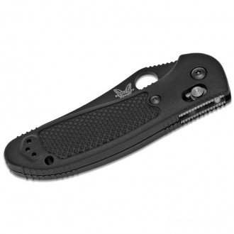 Benchmade Griptilian AXIS Lock Folding Knife 3.45" S30V Black Flat Ground Sheepsfoot Plain Blade, Black Noryl GTX Handles - 550BK-S30V KnifeBen171