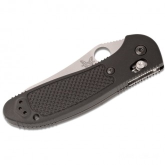 Benchmade Griptilian AXIS Lock Folding Knife 3.45" S30V Satin Flat Ground Sheepsfoot Combo Blade, Black Noryl GTX Handles - 550S-S30V KnifeBen175