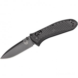 Benchmade Mini Presidio II Folding Knife 3.2" S30V Black Plain Blade, Milled Black Aluminum Handles - 575BK KnifeBen183