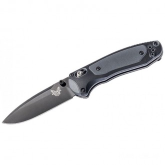 Benchmade 595BK Mini Boost AXIS-Assisted Folding Knife 3.11" S30V Black Plain Blade, Grivory and Versaflex Handles KnifeBen187