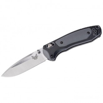 Benchmade 595 Mini Boost AXIS-Assisted Folding Knife 3.11" S30V Satin Plain Blade, Grivory and Versaflex Handles KnifeBen186
