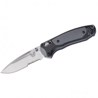 Benchmade 595S Mini Boost AXIS-Assisted Folding Knife 3.11" S30V Satin Combo Blade, Grivory and Versaflex Handles KnifeBen188
