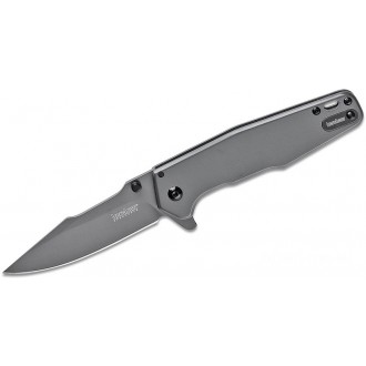 Kershaw 1557TI Hinderer Ferrite Assisted Flipper Knife 3.3" Gray Drop Point Blade, Stainless Steel Handles KnifeKer123