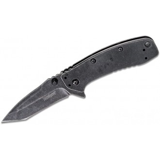 Kershaw 1556TBW Cryo II Assisted Flipper Knife 3.25" Blackwashed Tanto Blade, Rick Hinderer Framelock Design KnifeKer122