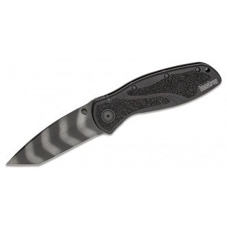 Kershaw 1670TTS Ken Onion Blur Assisted Folding Knife 3.4" BDZ1 Tiger Stripe Plain Tanto Blade, Black Aluminum Handles KnifeKer133