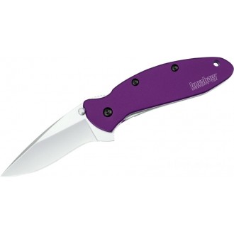 Kershaw 1620PUR Ken Onion Scallion Assisted Flipper Knife 2.25" Bead Blast Plain Blade, Purple Aluminum Handles KnifeKer79