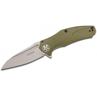 Kershaw 7007OL Natrix Assisted Flipper Knife 3.25" Stonewashed Drop Point Blade, Olive G10 Handles KnifeKer107