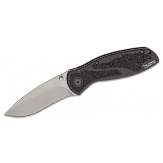 Kershaw 1670S30V Ken Onion Blur Assisted Folding Knife 3.4" S30V Stonewash Plain Blade, Black Aluminum Handles KnifeKer172