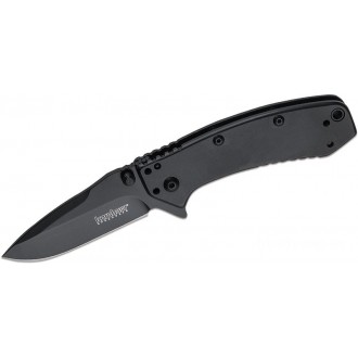 Kershaw 1555BLK Cryo Assisted Flipper Knife 2.75" Black Plain Blade, Black Stainless Steel Handles KnifeKer52