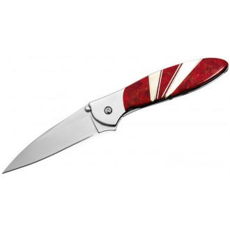 Kershaw 1660JC Ken Onion Leek by Santa Fe Stoneworks Assisted Flipper Knife 3" Blade, Red Coral and Mother of Pearl Jewelry Collection KnifeKer65