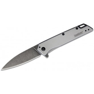 Kershaw 1357 Wilden Assisted Flipper Knife 2.9" BlackWash 8Cr13MoV Drop Point Blade, Bead-Blasted Stainless Steel Handles KnifeKer72