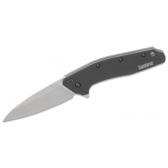 Kershaw 1812BLK Dividend Assisted Flipper Knife 3" M390 Stonewashed Plain Blade, Black Aluminum Handles KnifeKer187