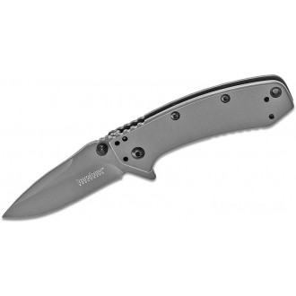 Kershaw 1555Ti Cryo Assisted Flipper Knife 2.75" Gray Plain Blade and Stainless Steel Handles KnifeKer140