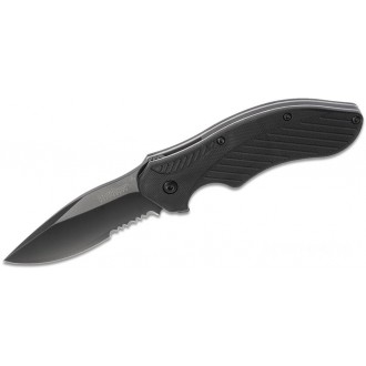 Kershaw 1605CKTST Clash Assisted Flipper Knife 3" Black Combo Blade, Black Polyimide Handles KnifeKer144