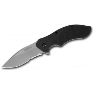 Kershaw 1605ST Clash Assisted Flipper Knife 3" Bead Blast Combo Blade, Black Polyimide Handles KnifeKer154