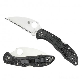 Spyderco Delica 4 Lightweight Signature Folding Knife with 2.87" Wharncliffe Steel Blade and High-Strength FRN Handle - PlainEdge Grind - C11FPWCBK KnifeSP64