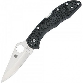 Spyderco Delica 4 C11SBK Lightweight Black FRN Lockback PlainEdge Folding Knife KnifeSP51