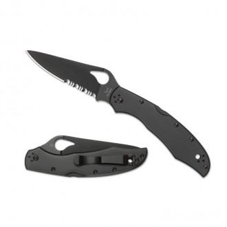 Spyderco byrd Cara Cara 2 Black Blade - Combination Edge KnifeSP133