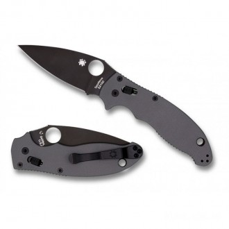 Spyderco Manix 2 Gray G-10 52100 Black Blade Exclusive - Combination Edge/Plain Edge KnifeSP252